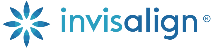 Invisalign logo with blue star symbol and text wordmark for orthodontic treatment branding.
